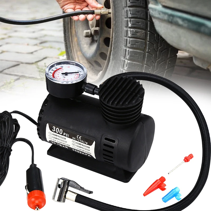 

Car Mini Air Compressor Pump Portable 300psi 12v Air Compressor Pump Universal Automobile Tire Tyre Inflator Pump for Motorcycle