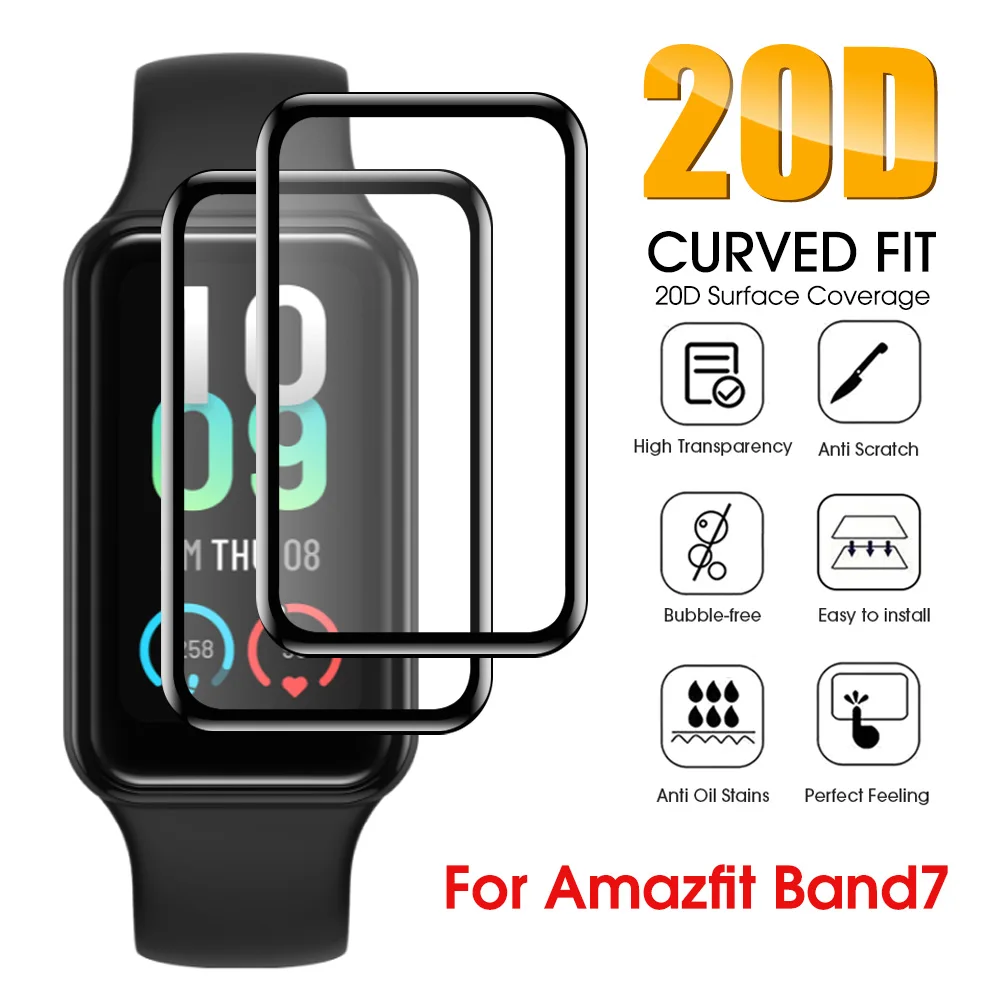 

3D Curved Edge Soft Protective Film Smartband Cover for Amazfit Band 7 Smart Wristband Screen Protector Case Band7 Accessories