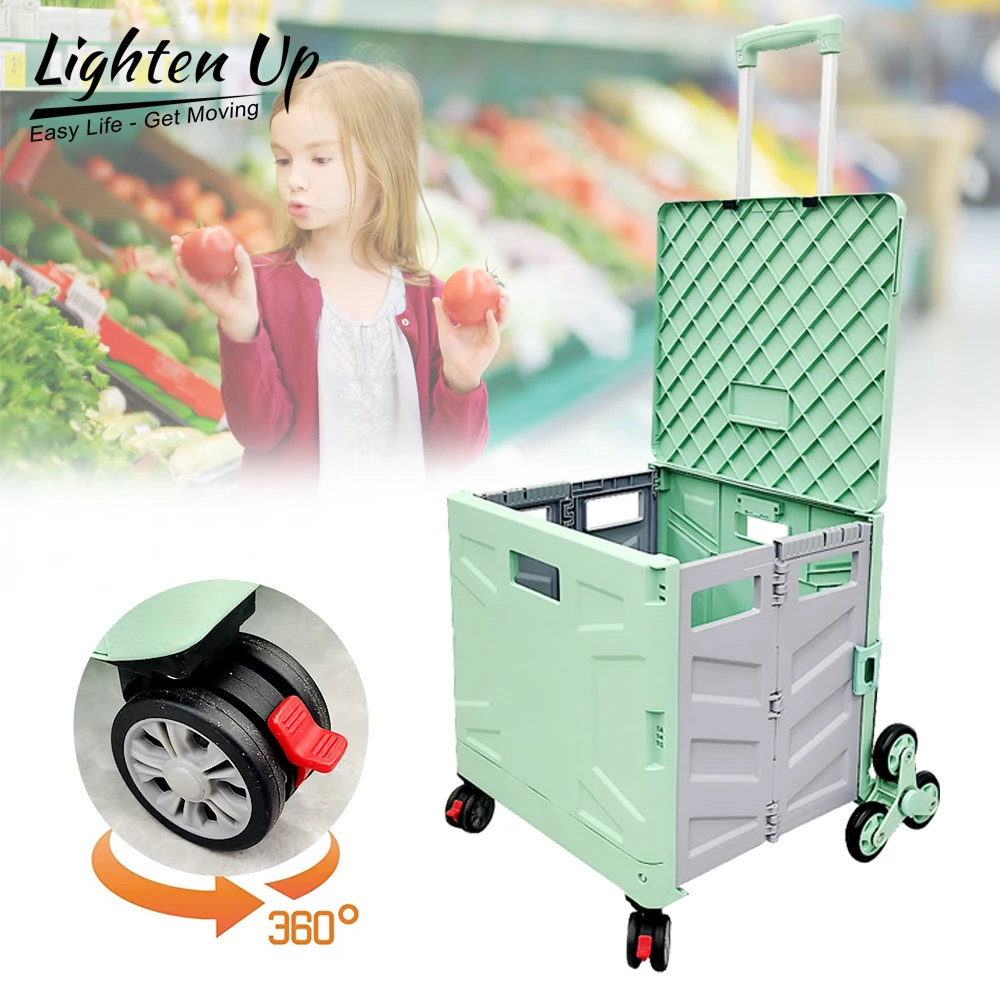 Походная тележка складная для багажа с 6 колесами легкая путешествий покупок и