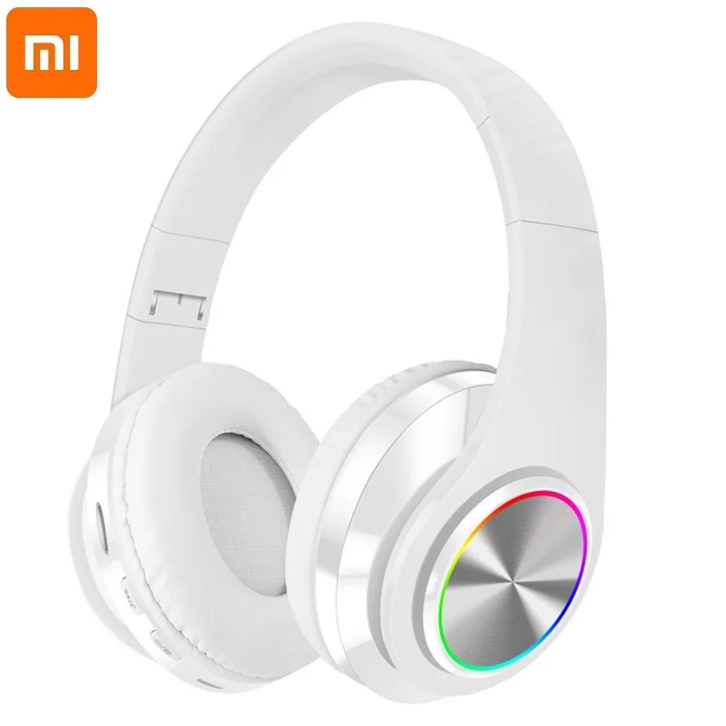 

Беспроводные наушники Xiaomi со светодиодной подсветкой, Bluetooth 5,0, складные Hi-Fi наушники с микрофоном