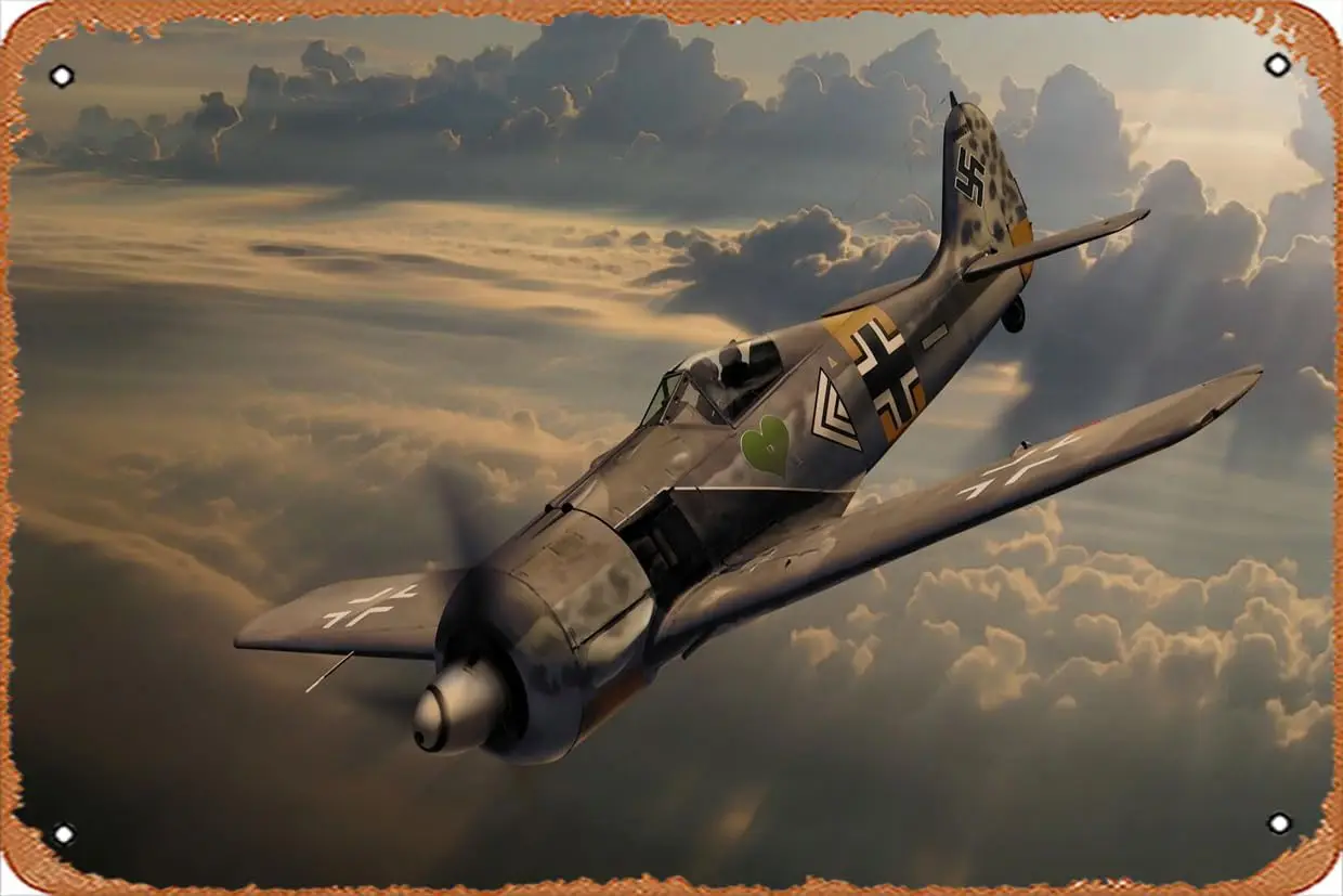 WW2 rplneFocke Wulf Germn World Wr 2 rcrft Wllpper – https / www Retro Metl Sgn for Grden Club Outdoor ndoor Home Wll Decortve