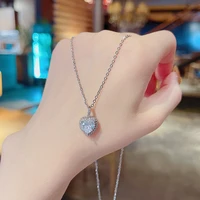 silver heart necklace for women love clavicle chain korean simple female short pendanklace pendant 2022 jewelry lover gift