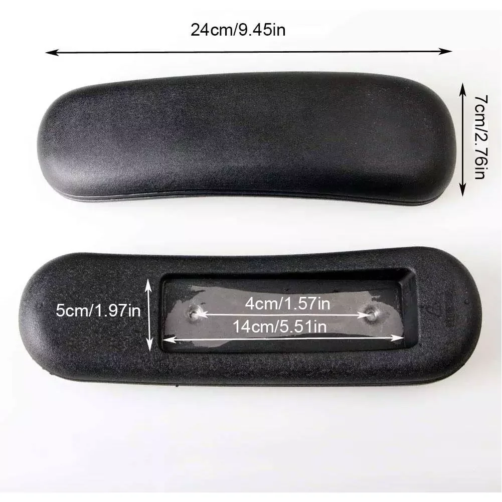 

Set Office Chair Parts Arm Pad Armrest Replacement 9.75" x 3" (Black)