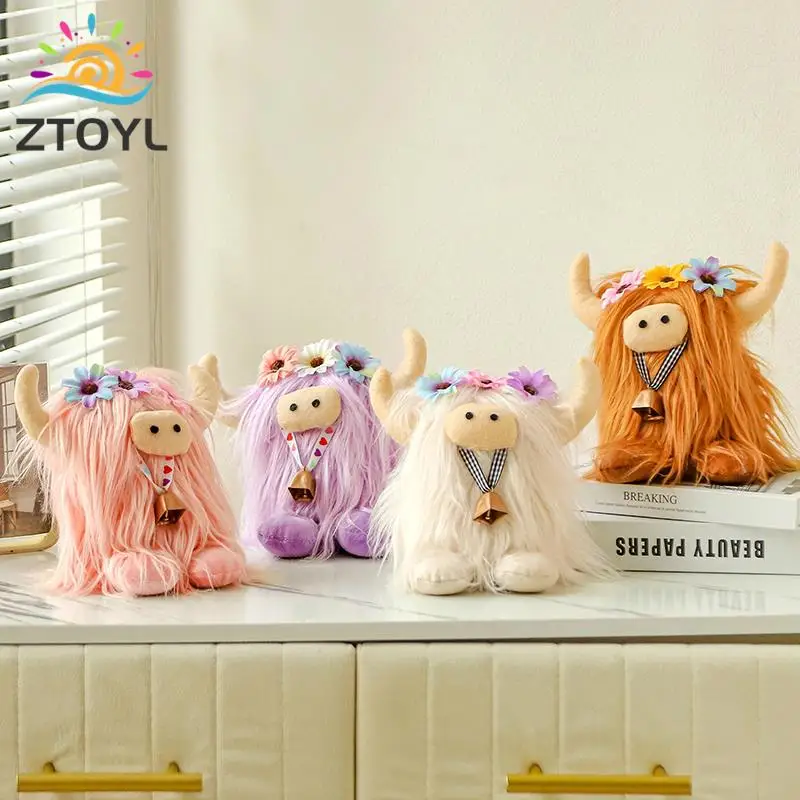 

1Pcs Cute Simulation Highland Cow Plush Doll Soft Stuffed Highlands Cow Doll Home Decoration Farmhouse Decor