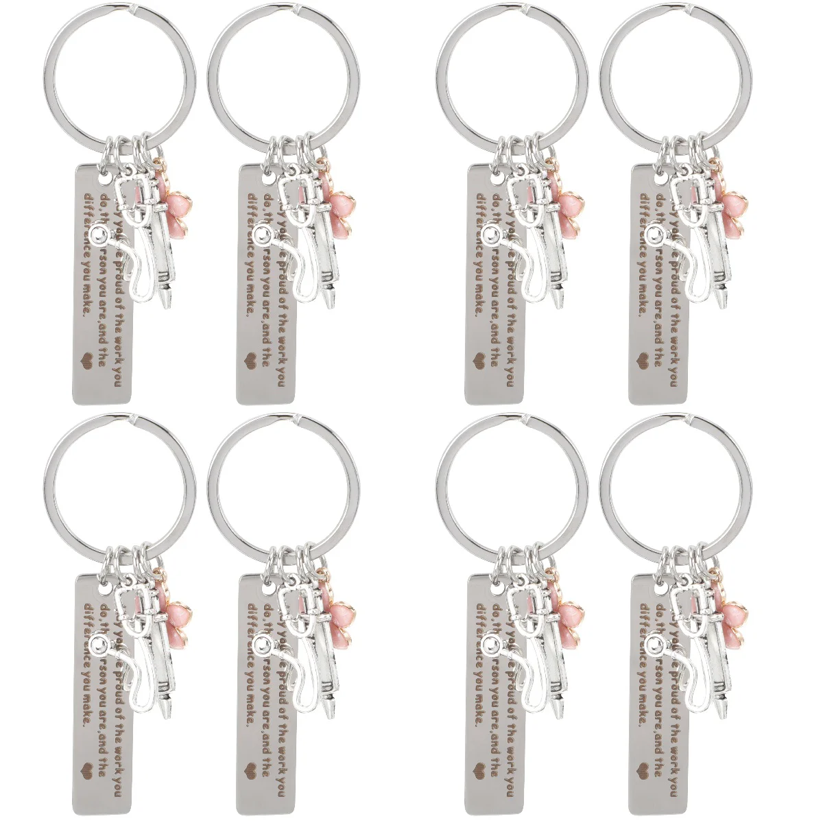 

8 pcs Metal Keychain Key Holder Purse Handbag Pendant Keychain Bag Hanging Decor