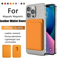 magsafe magnetic card holder case for iphone 13 12 11 pro max mini leather wallet cover xr x xs 13pro card phone bag adsorption
