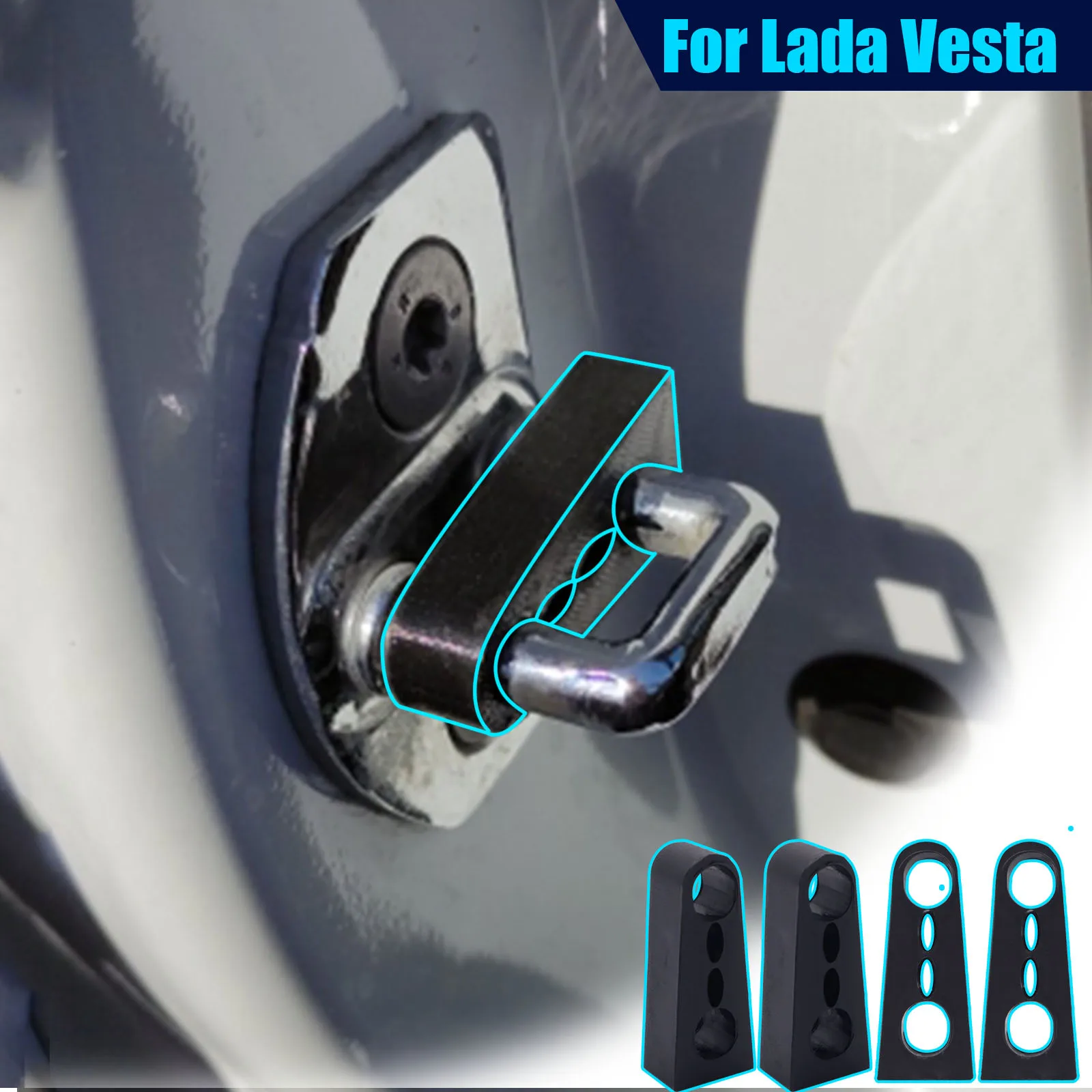 

Car Door Lock Sound Deadener Damper Buffer For Lada Vesta SW Cross 2015-2023 Rattling Screaks Noise Deaf Soundproofing seal