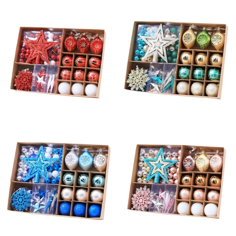 

73 шт./коробка, декоративные украшения для новогодней ёлки