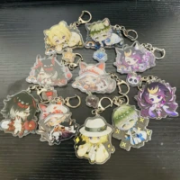6cm anime nijisanji rainbow society vtuber figures vox shu mysta ike luca cosplay acrylic keychains kawaii bag pendant fans gift