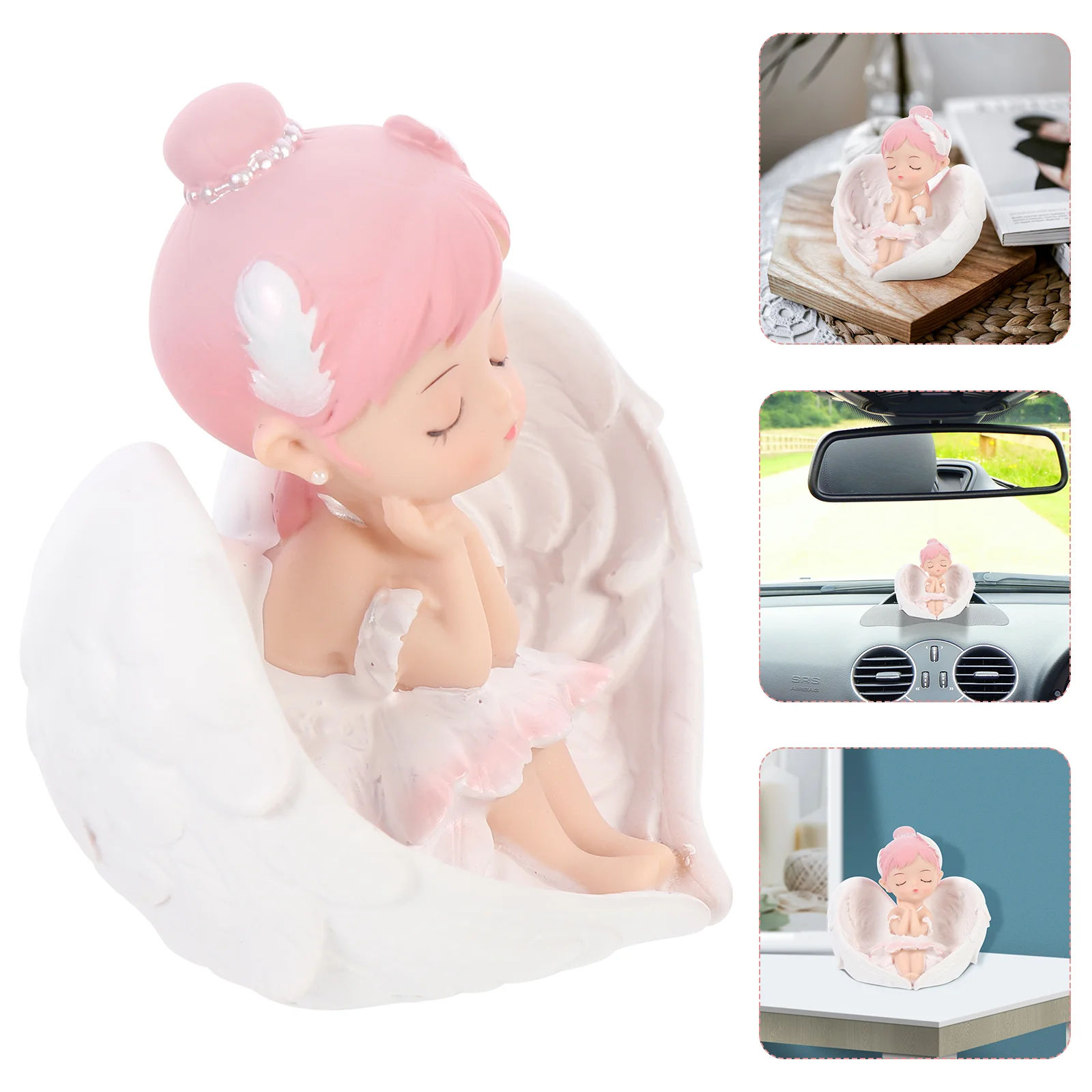 

Statue Lovely Car Decor Ballet Girl Ornament Desktop Resin Statue Rearview Mirror Accessories for Decoration Car accessories