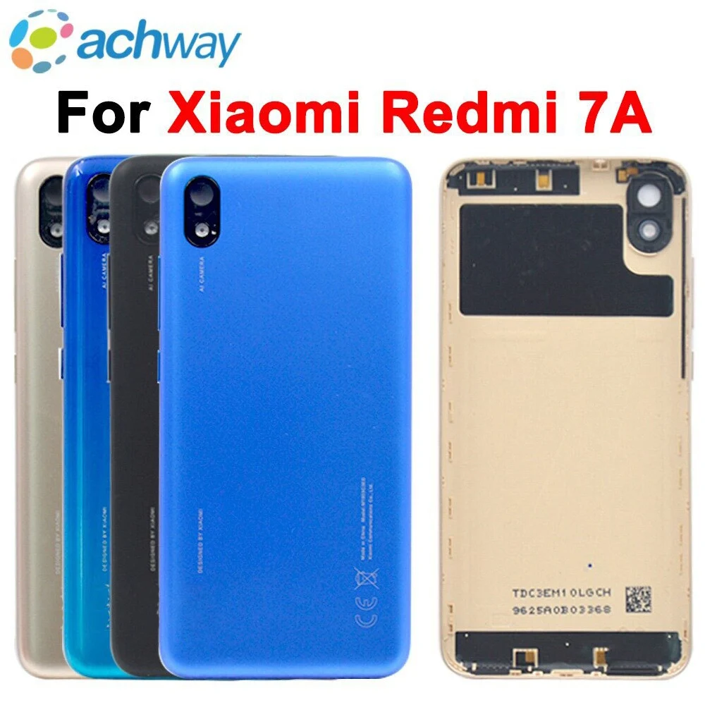 Протестированная новая крышка для Xiaomi Redmi 7A, задняя крышка корпуса с объективом камеры, корпус батареи с логотипом, замена MZB7995IN, чехол