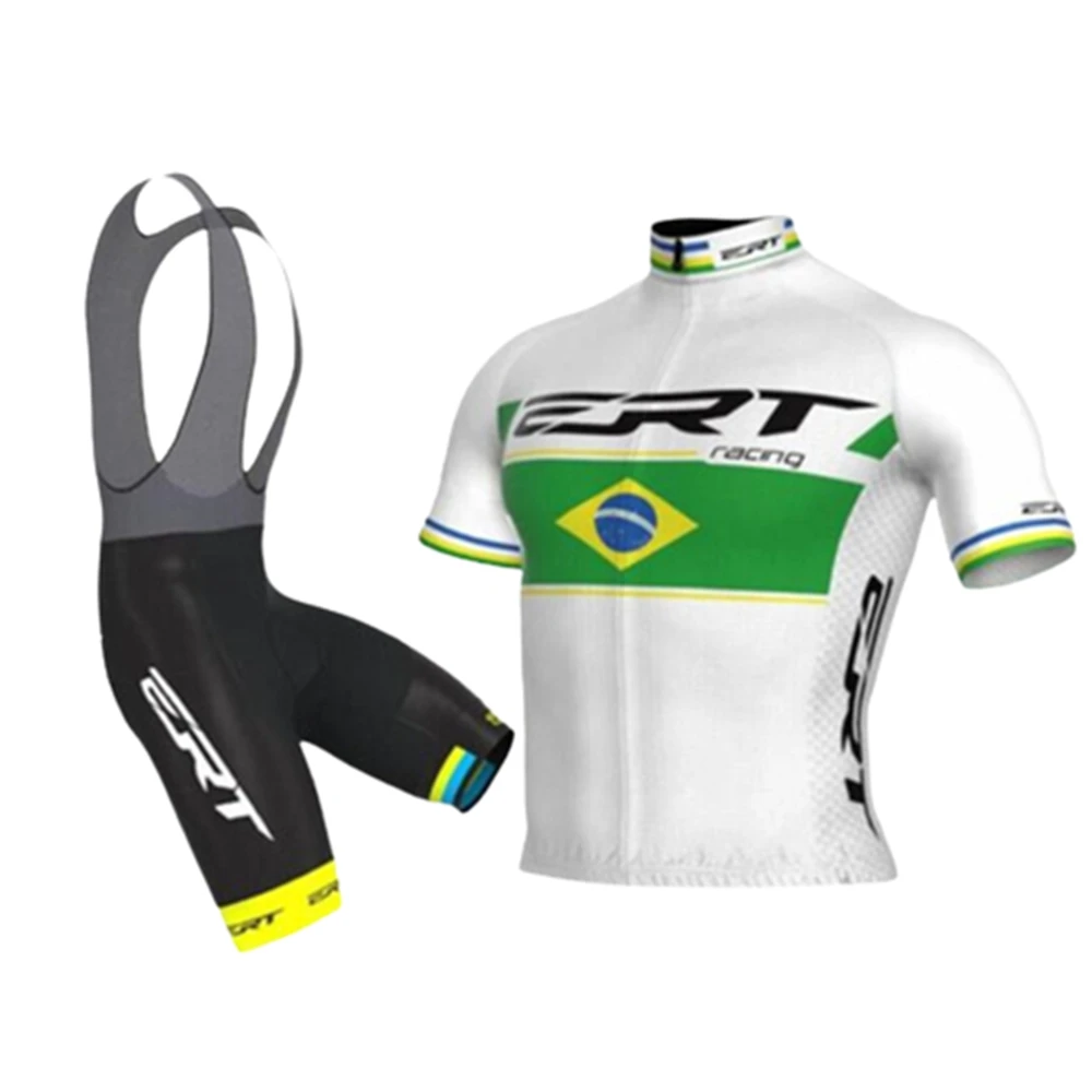 

Brazil Ert Racing Cycling Jersey Set Summer Men Short Sleeve Clothing Breathable Bicycle Shirts Bib Shorts Suit Mtb Bike Apparel