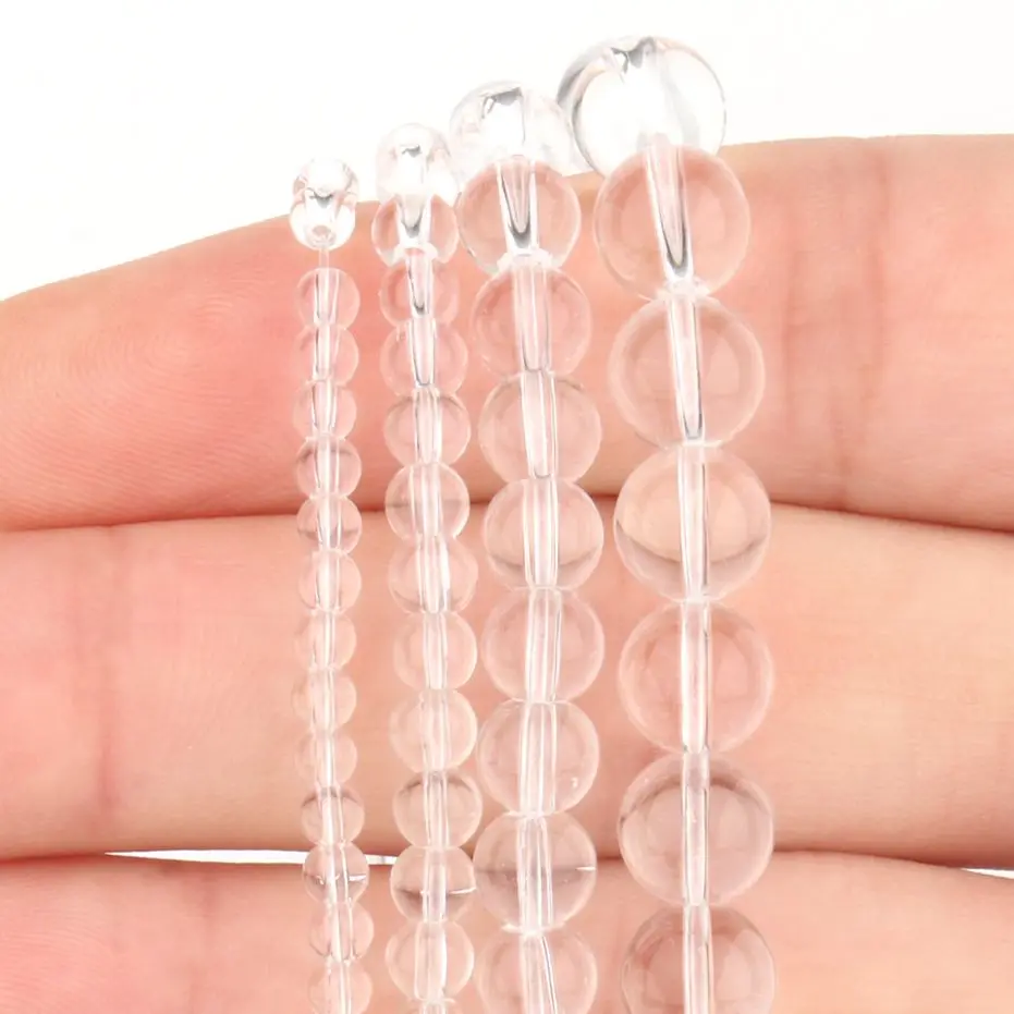 Бусины из прозрачных кварцевых кристаллов для изготовления ювелирных изделий, 2/4/6/8 мм