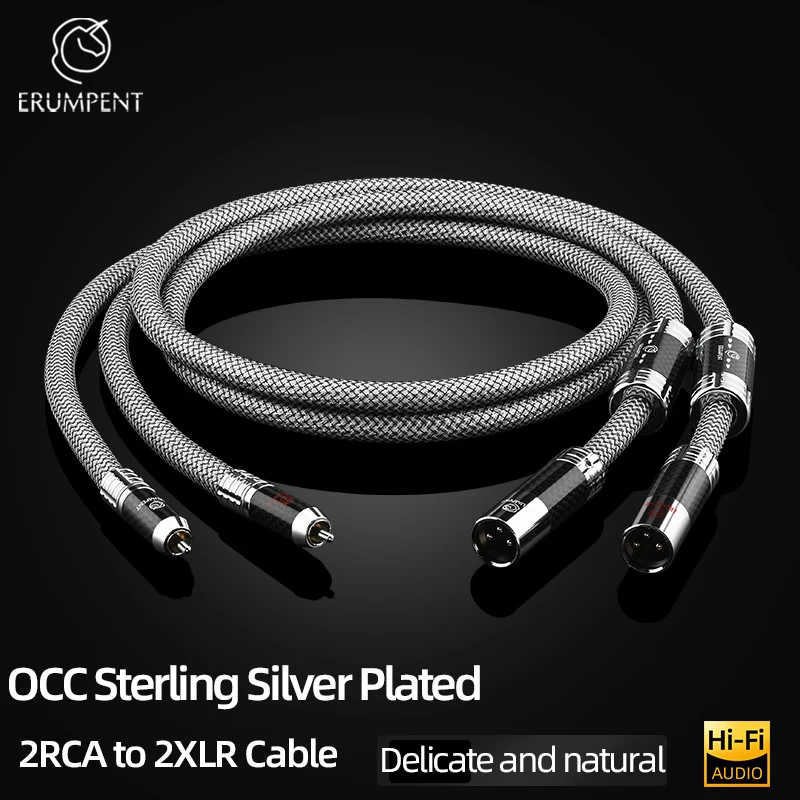 ERUMPENT одна пара Hi-Fi посеребренных аудио RCA-XLR для усилителя DVD-плеер динамик кабель от 2RCA до 2XLR (art.: 3920d0cb35e2c) - 3920d0cb35e2c