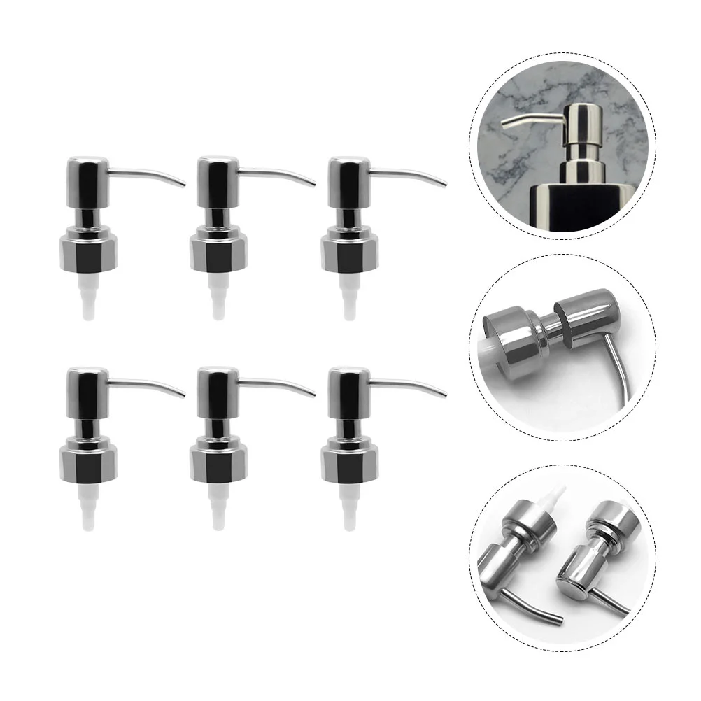 

6 Pcs Perfume Bottle Nozzle Pump Replacement Stainless Steel Head Dispenser Soap Accessory Lotion 201 Pressing
