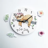 funlife fairy tale forest watercolor wind children wall clock cartoon sloth diy assembly clock wholesale swc025