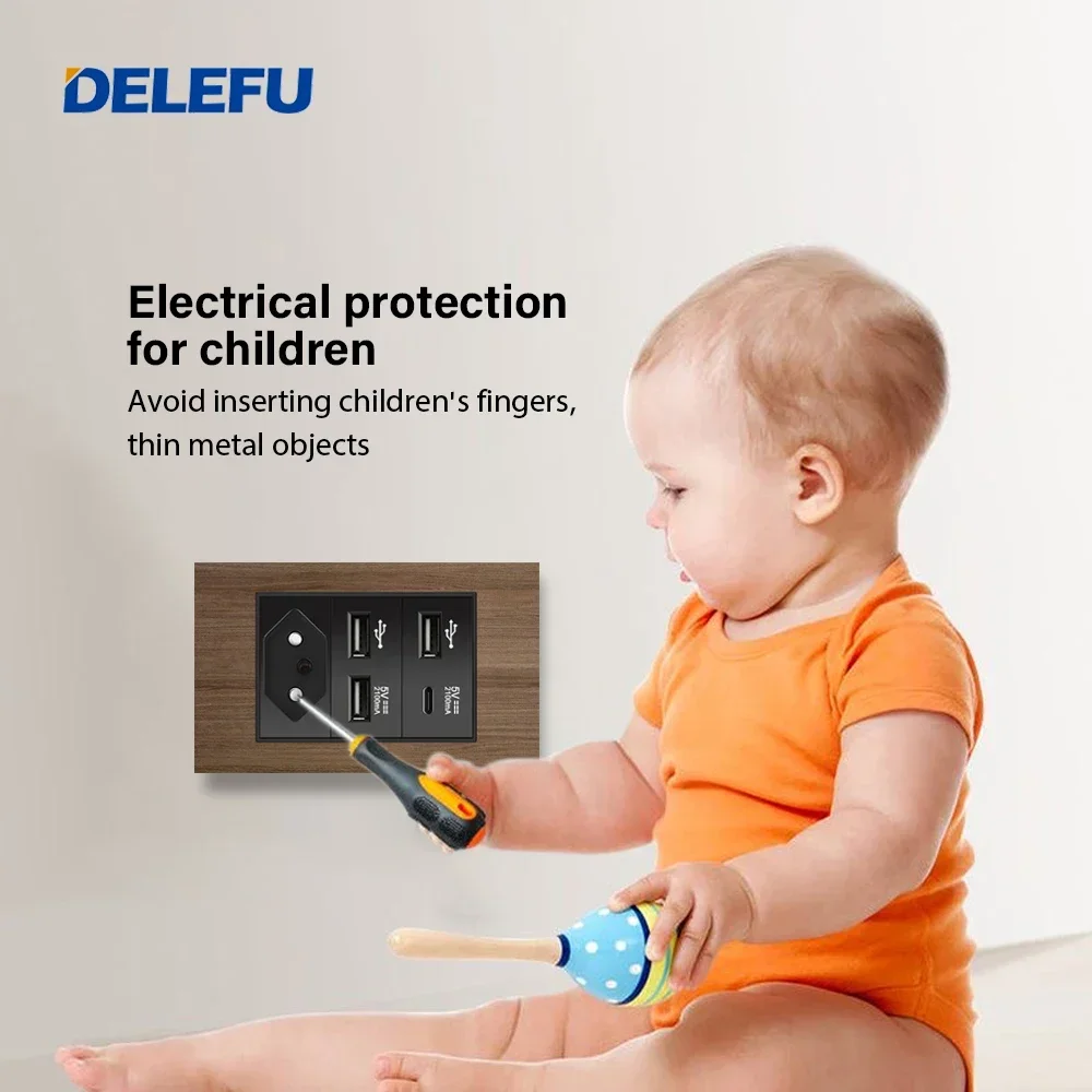 Двойная настенная розетка USB типа C