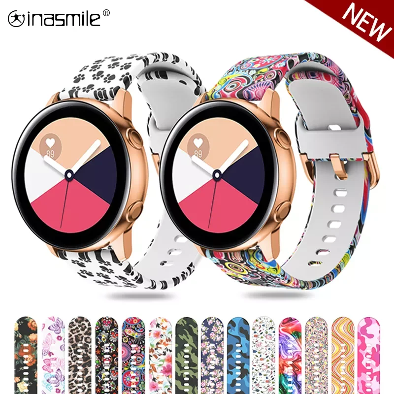 

20mm 22mm Silicone Bracelet Strap For Huawei honor watch Magic 2 Printing Watch band For Huawei watch 2 Pro GT 2e GT2 42mm 46mm