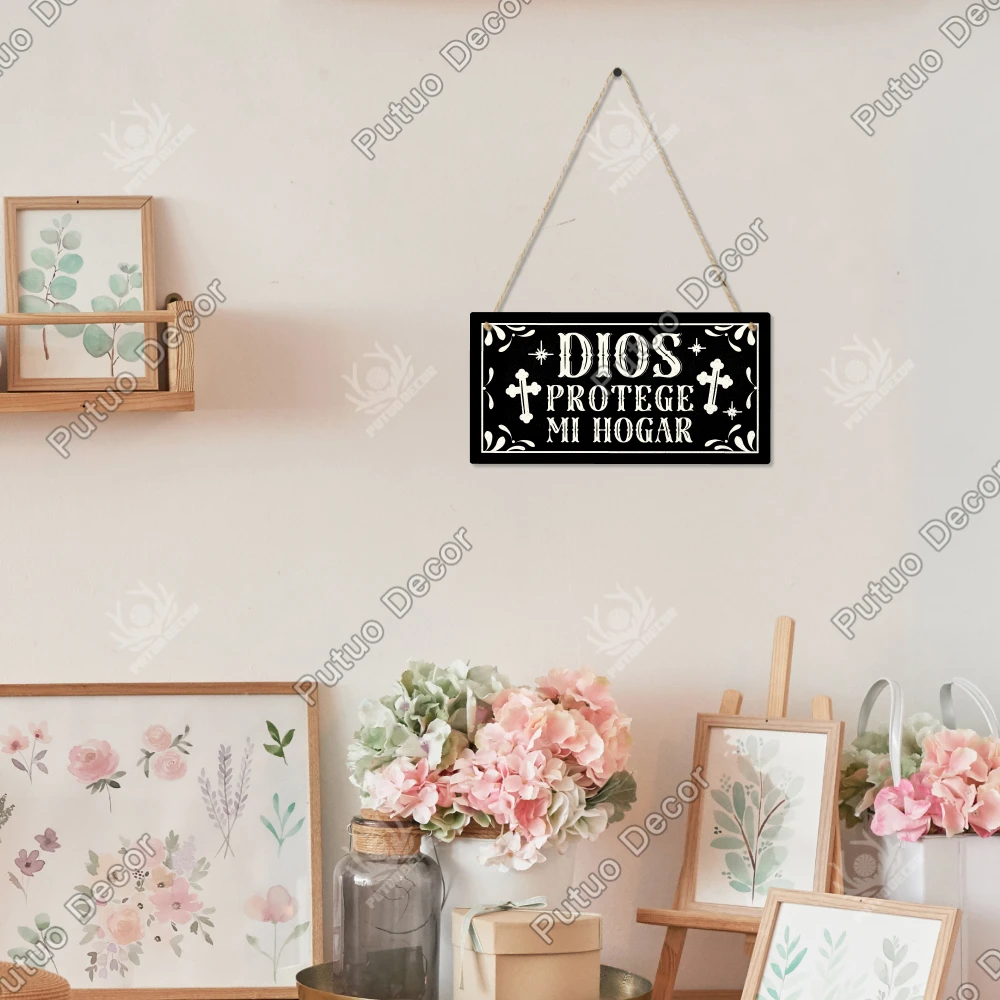 Putuo Decor-испанская деревянная вывеска подвесная табличка настенное искусство