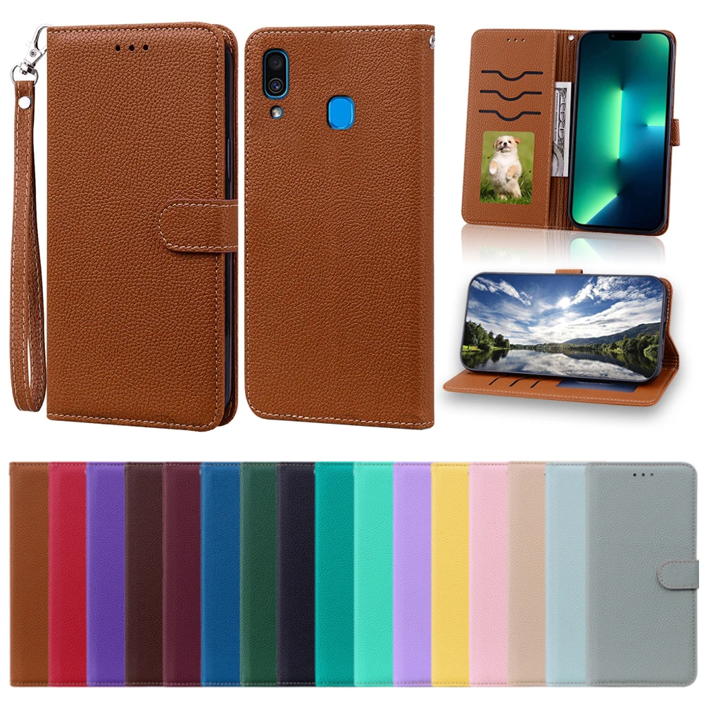 Кожаный чехол-бумажник с откидной крышкой силиконовый чехол для Samsung Galaxy A40 GalaxyA40
