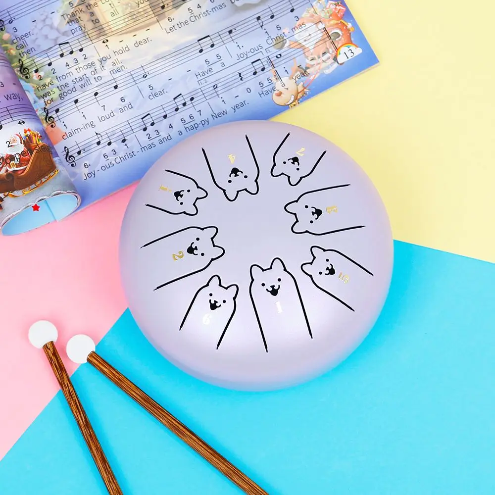 M MBAT 6 Inch Steel Tongue Drum 8 Tune Handpan Drum Pad Tank With Carrying Bag Drumstick Set Percussion Instruments Accessories enlarge