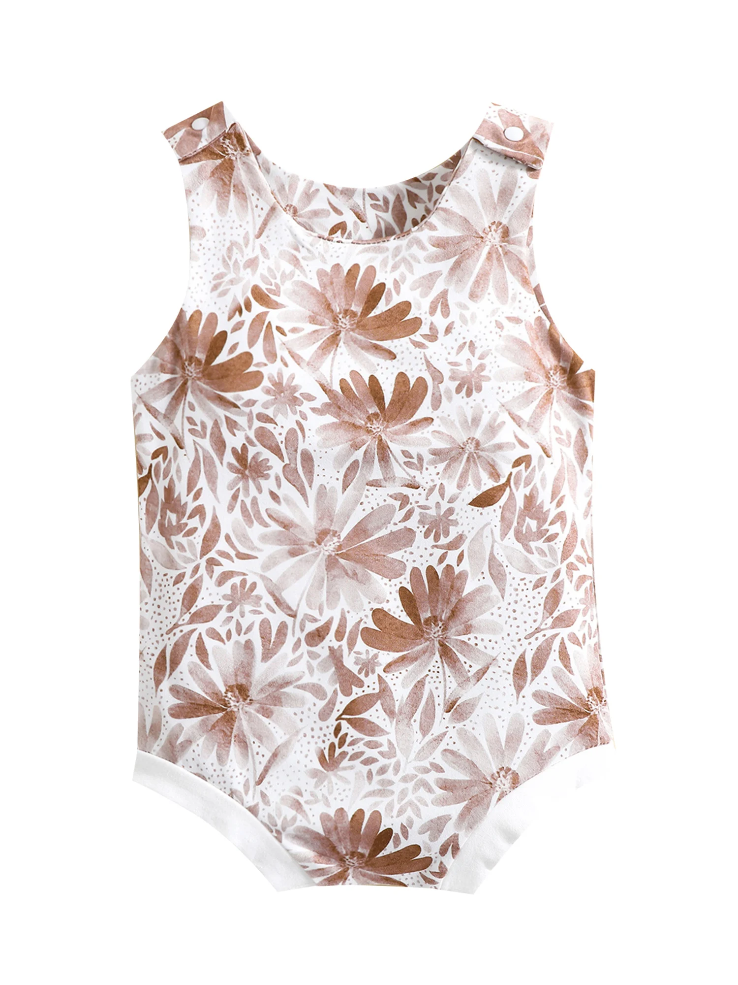 

Повседневный Комбинезон для маленьких девочек, летняя одежда, милое Боди без рукавов с круглым вырезом и цветочным принтом