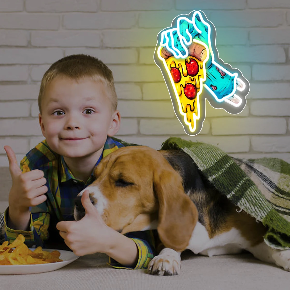 Неоновая форма пиццы на заказ применимо для ресторанов вывески в магазине чтобы