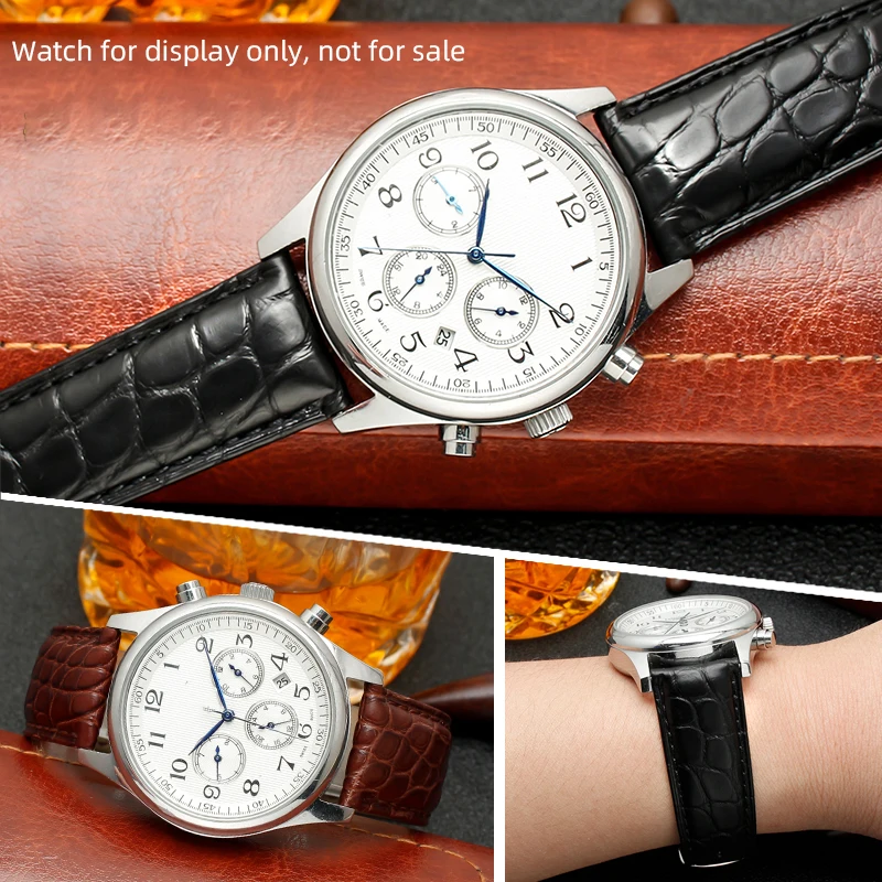 Качественный ремешок из крокодиловой кожи для Longines Jaeger Piaget Breguet Omega Breitling кожаный