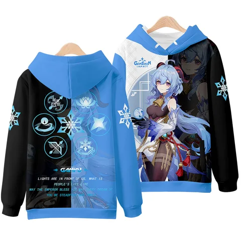 2022 New New Genshin Impact Ganyu 3D Hoodies Women Men Harajuku Sweatshirt Streetwear Hip Hop Pullover Hooded Jacket Casual Spo