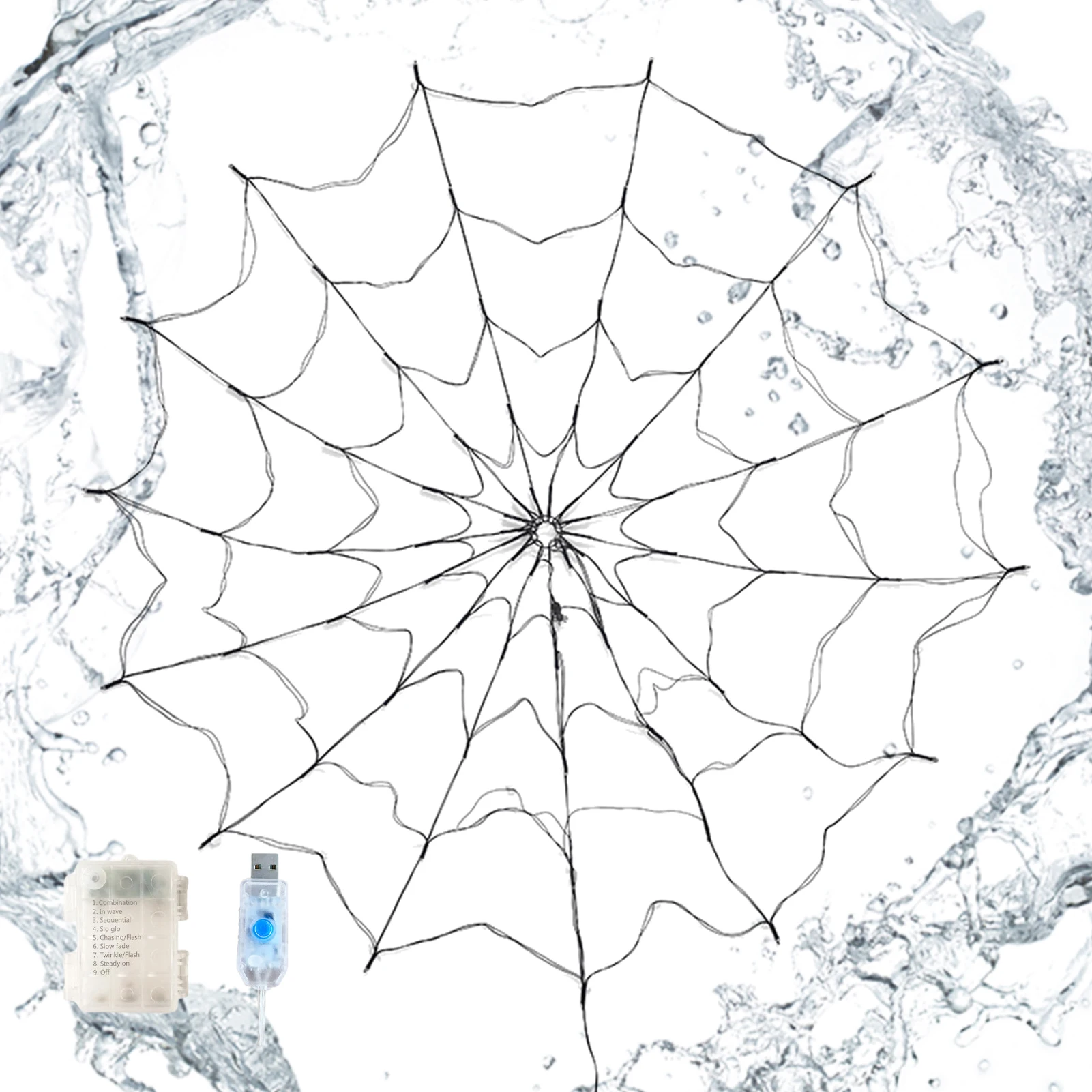 

Светодиодная Водонепроницаемая подсветка в виде паутины, 8 режимов