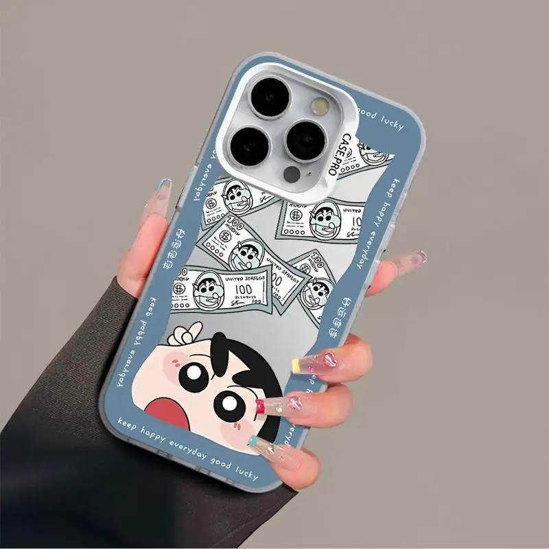 Чехол для телефона iPhone 15 Pro Max 14 13 12 11 XS X XR Plus силиконовый мягкий чехол C-Crayon S-ShinChan