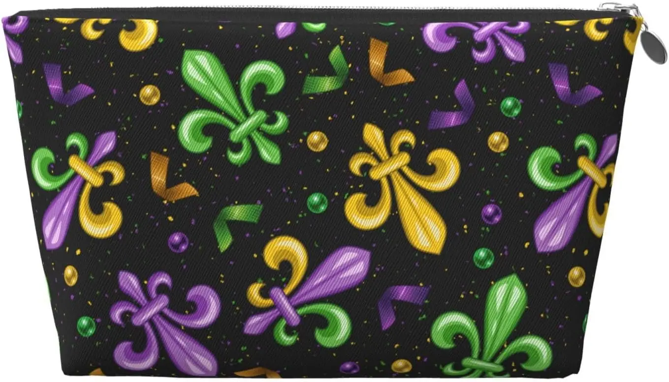 Mardi Gras Carnival4 Косметичка Женский дорожный размер Туалетные принадлежности Кожаная