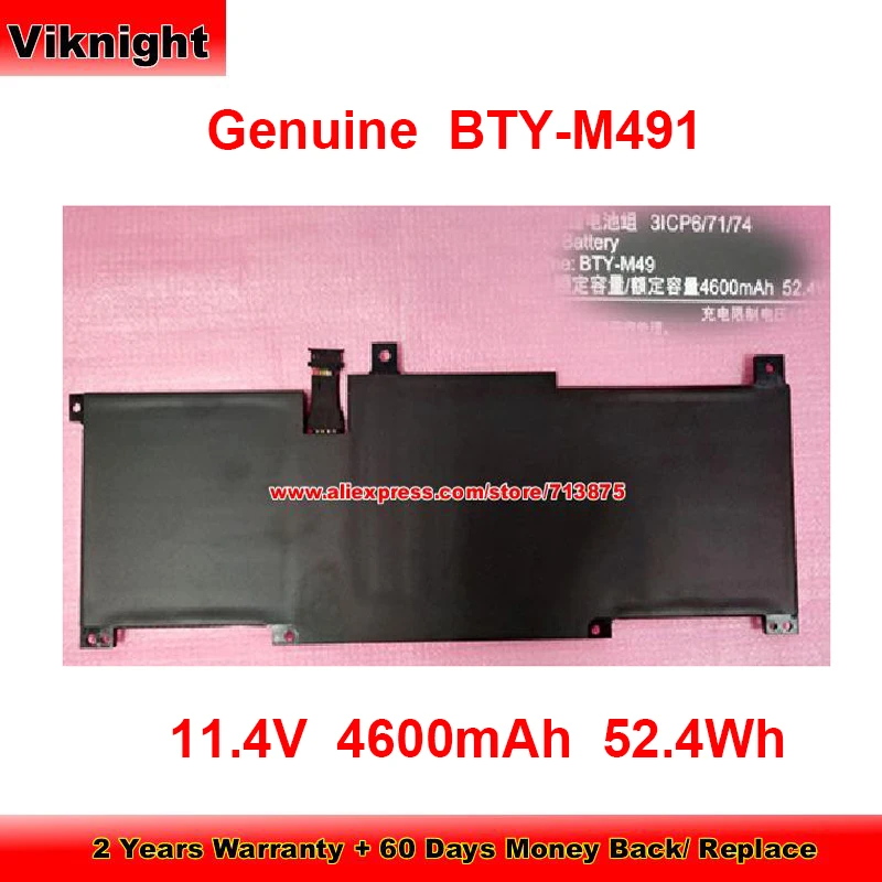 Оригинальная Аккумуляторная Батарея BTY-M492 для ноутбука Msi Modern 15 BTY-M491 3ICP6/71/74 11 4 в 4600