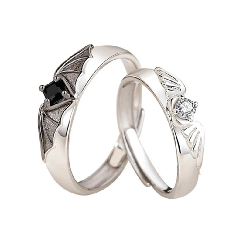 

2Pcs Wings Shaped Rings Vintage Angel Wing Finger Ring Adjustable Couple Dropshipping