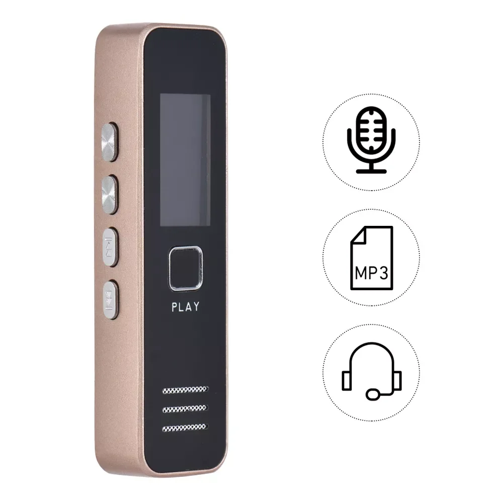 

Digital Voice Recorder MP3 Player Mini Voice Recorder Support 32GB TF Card Professional Dictaphone 20-hour Recording Time