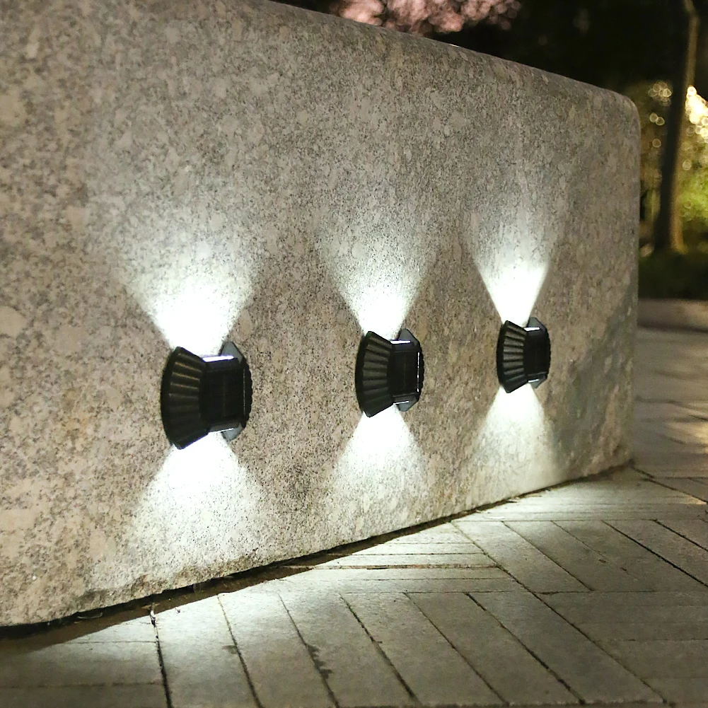 

4pcs Solar Shell Wall Lamp Garden Stair LED Outdoor Courtyard Wall Lights Landscape Step Deck Lights Balcony Fence Path Lighting