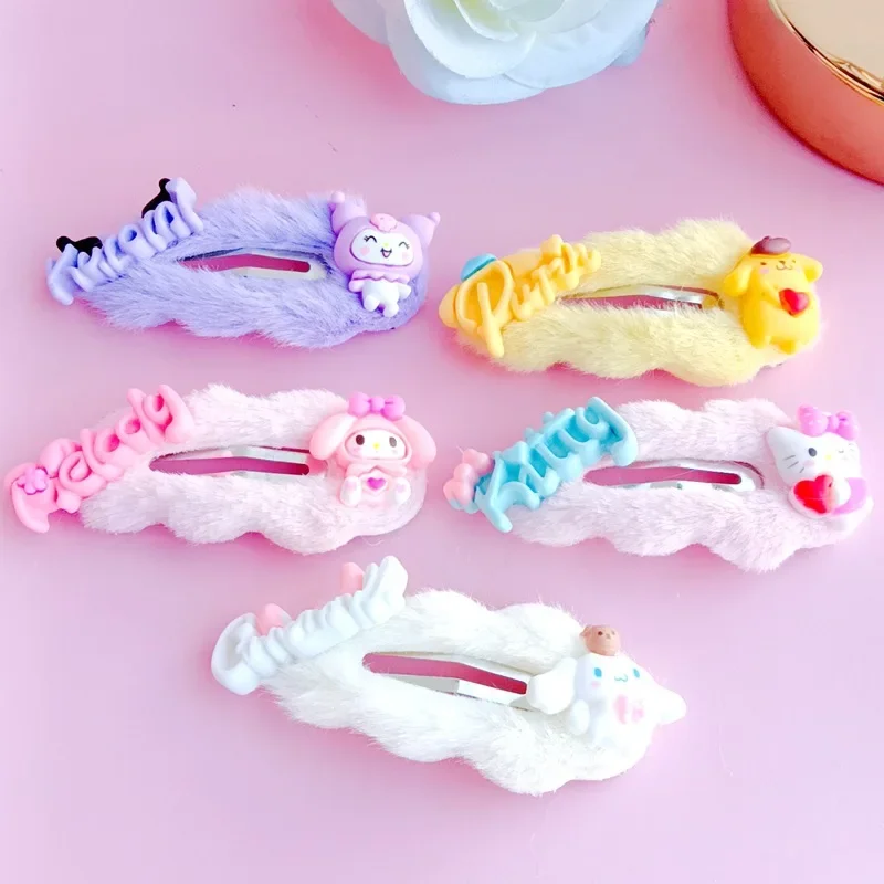 

Sanrio Plush Hair Clip Anime Kuromi Cinnamoroll My Melody Plush Hair Clip Hair Accessories Girls Christmas Birthday Gifts