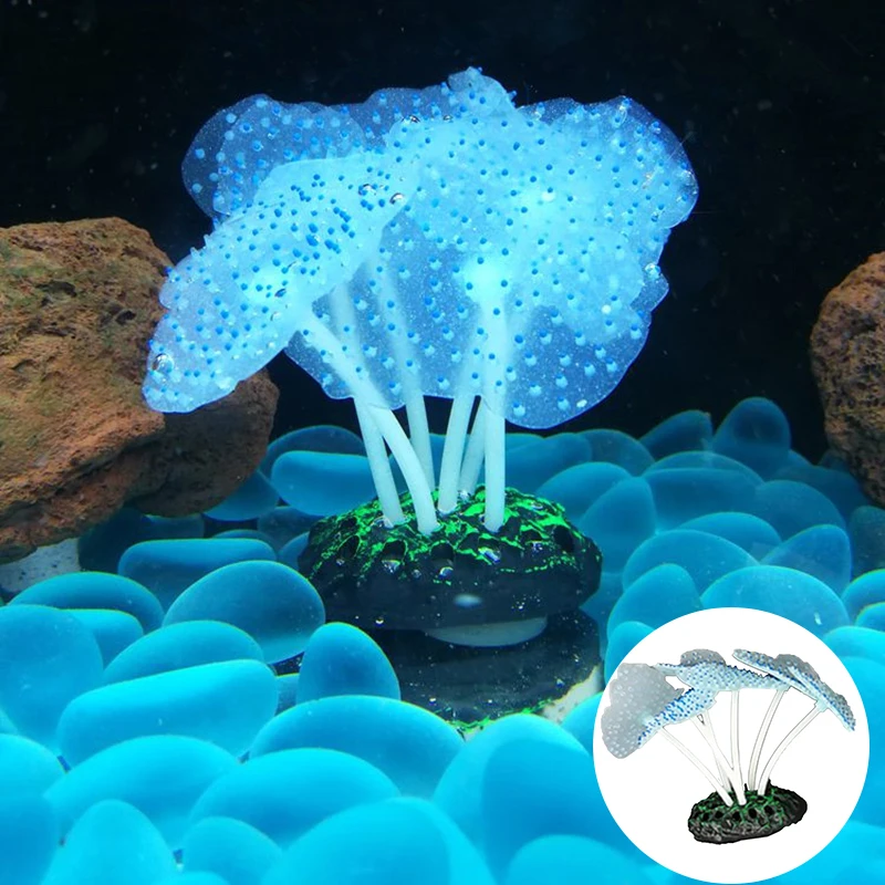 

Aquarium Luminous Simulation Plant Decoration Sea Anemone Fish Tank High Equipment Artificial Aquarium Plant Fishing Accessories