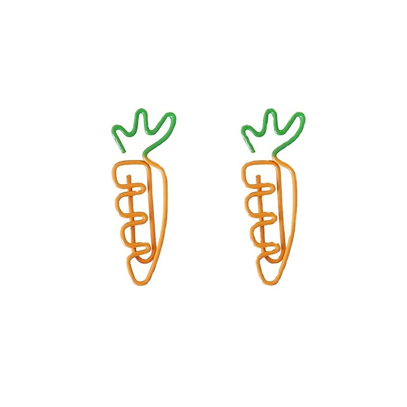 

10 Pcs Creative Colorful Fruit Cute Carrot Shaped Paperclip Large Curved Pins School Office Stationery Supplies