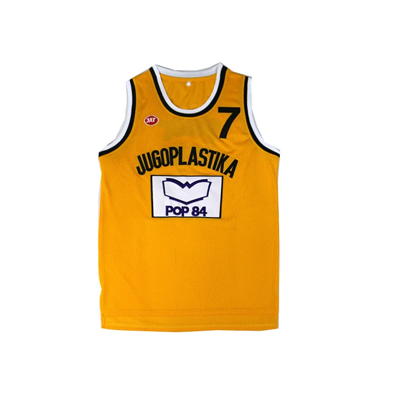 Basketball Jerseys JUGOPLASTIKA 7 Toni Kukoc Sewing embroidery Cheap High-Quality Outdoor sports jersey Yellow 2023 New summer