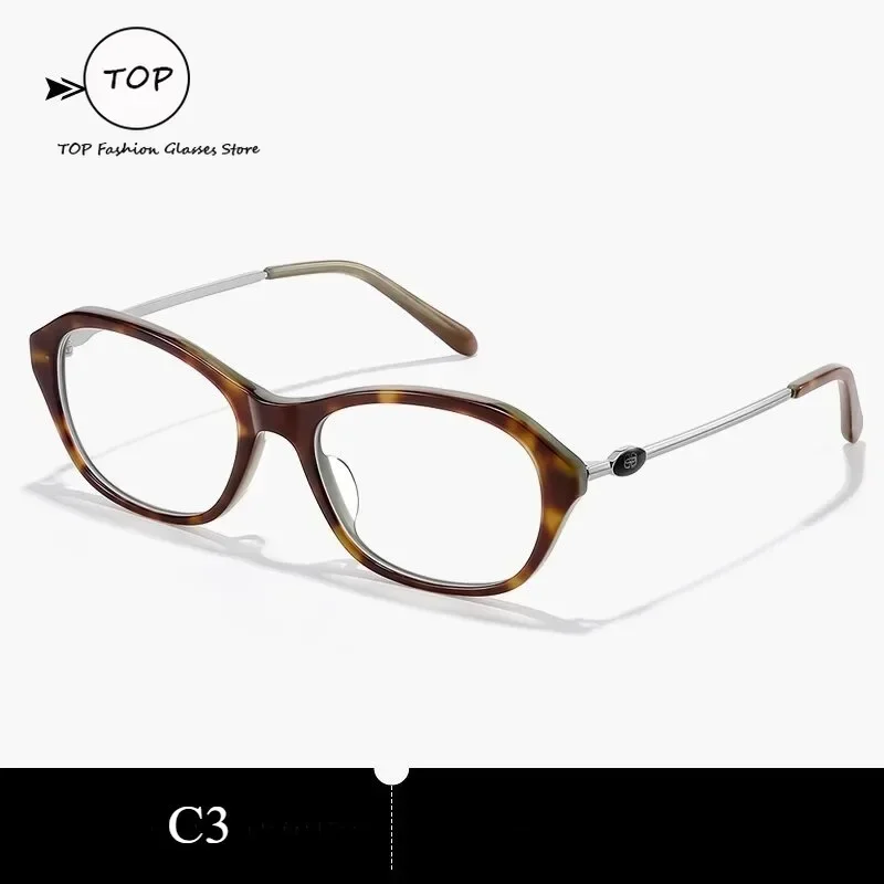 Leit려열파 The Same Myopia Glasses Female Black Frame Old Money Wind Plain Makeup Cat Eyes Can Be Equipped with Degree Anti-blue Light