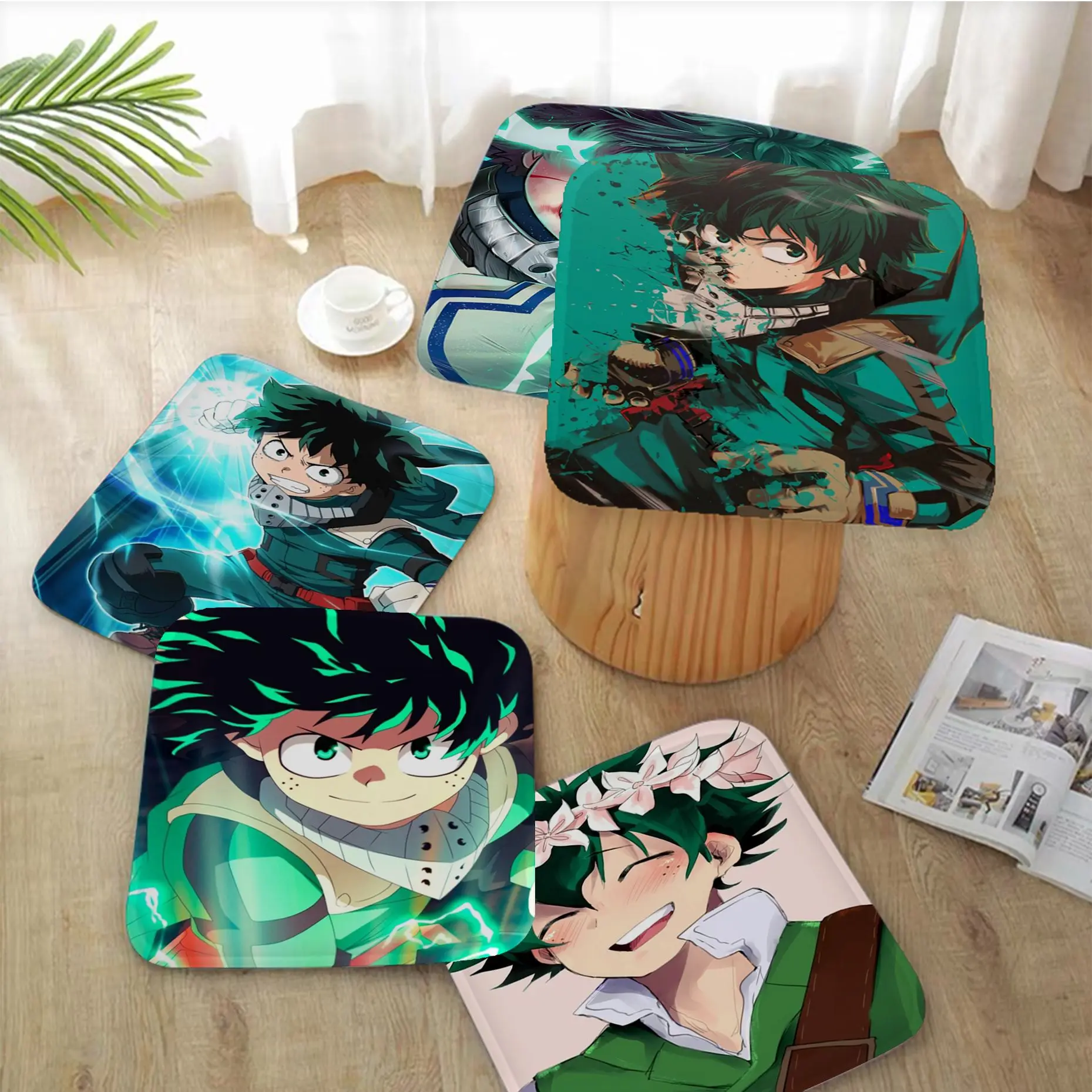 

Anime My Hero Academia Anime Midoriya Izuku Decorative Meditation Cushion Stool Pad Dining Seat Cushion Anti-Slip Seat Mat