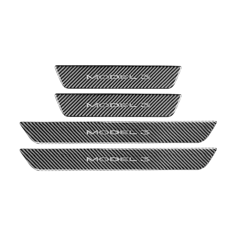 

Car Door Sill Protector Stickers Trim Carbon Fiber for Tesla Model 3 2019 2020 2021 2022 Accessories