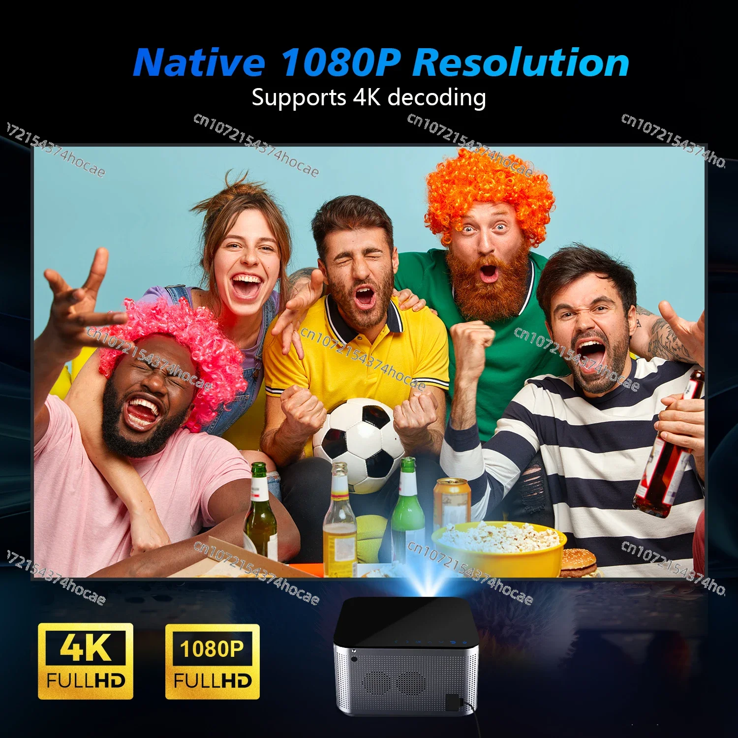 Умный проектор 580ANSI 1920*1080P Full HD Wifi6 BT5.0r H713 домашний кинотеатр с голосовым