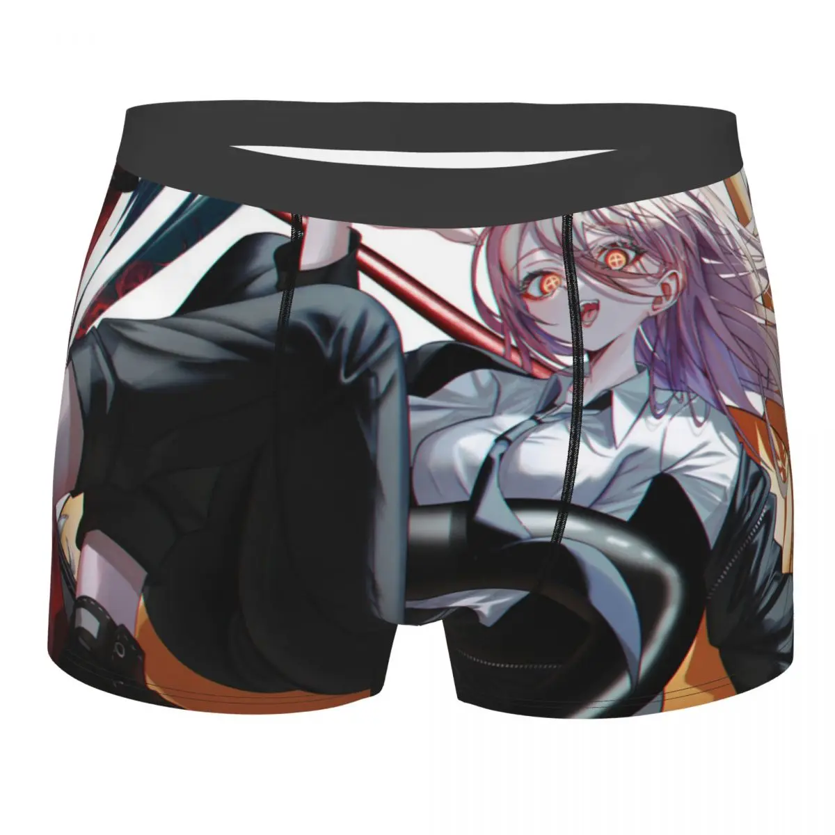 

Power Cool Men Boxer Briefs Chainsaw Man Anime Highly Breathable Underwear Top Quality Print Shorts Gift Idea