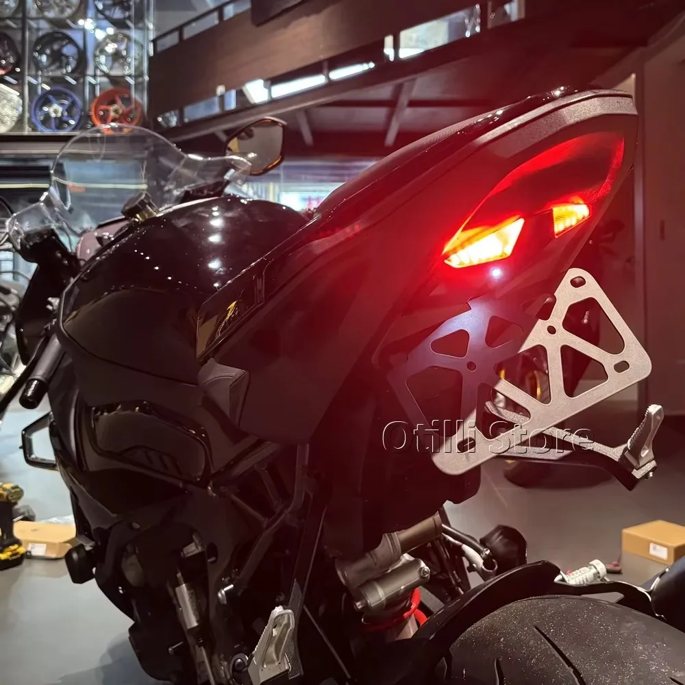 Фото Кронштейн для заднего номерного знака для мотоциклов BMW S1000RR M1000RR S/M 1000 RR 1000RR, держатель номерного знака, комплект для улучшения внешнего вида, с указателями поворота №3