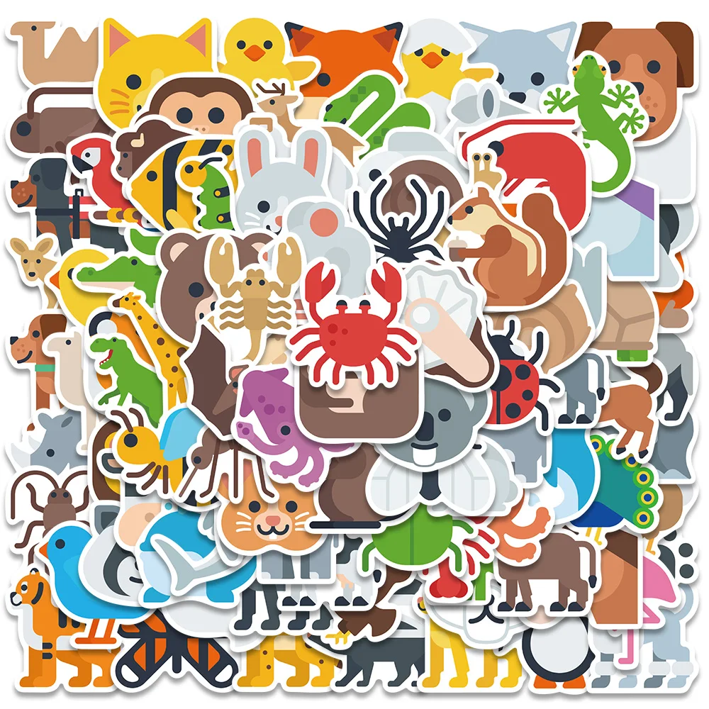 

10/50/100pcs Kawaii Cartoon Animals Vinyl Stickers Kids Toy Waterproof Graffiti For Luggage Guitar Phone Skateboard Laptop Decal
