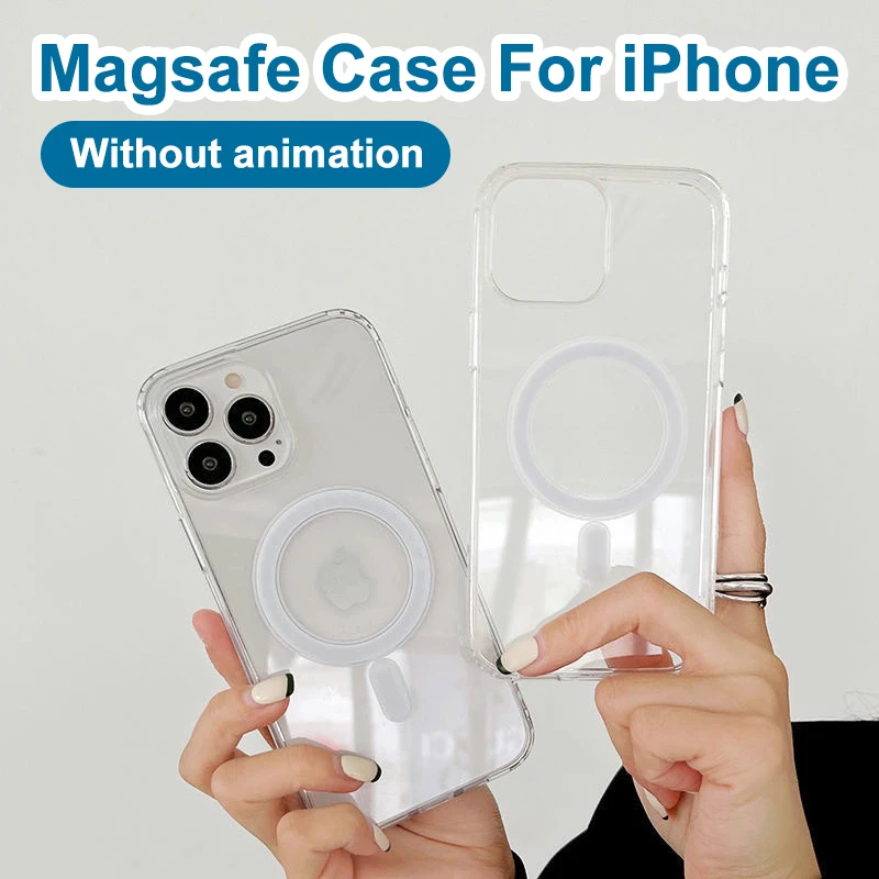 

Прозрачный чехол Magsafe для iPhone 13, 12 Pro, 11, Xs Max, Xr, поддержка беспроводной зарядки