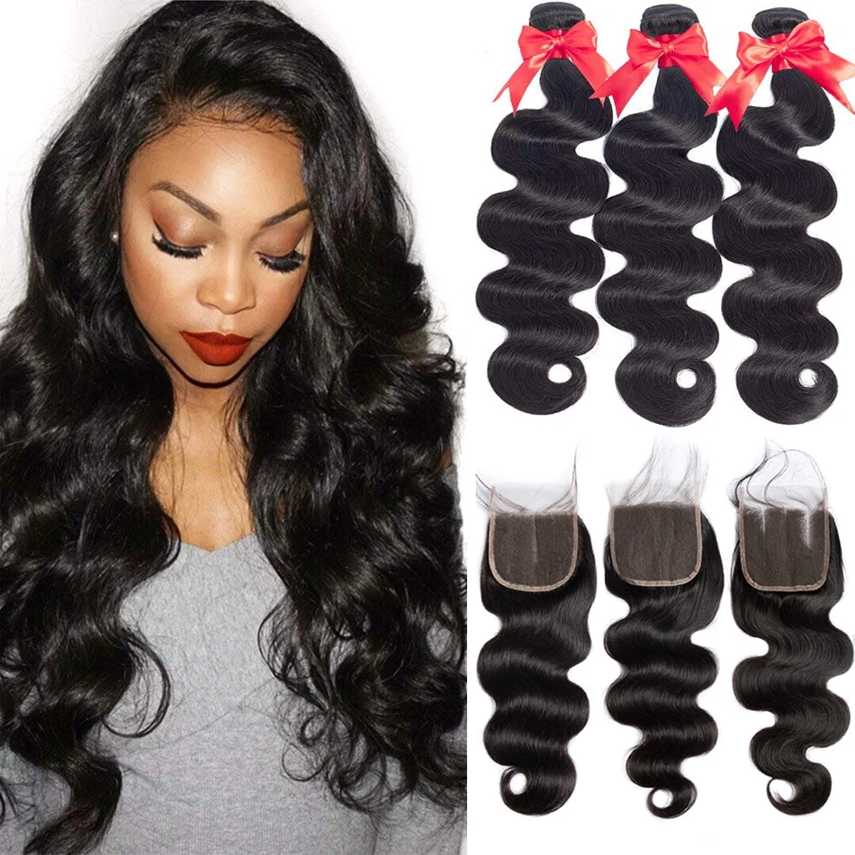 

12A Body Wave 3 Bundles With Frontal Transparent 13x4 Lace Frontal Closure With Bundles Virgin Human Hair Bundles With Closure