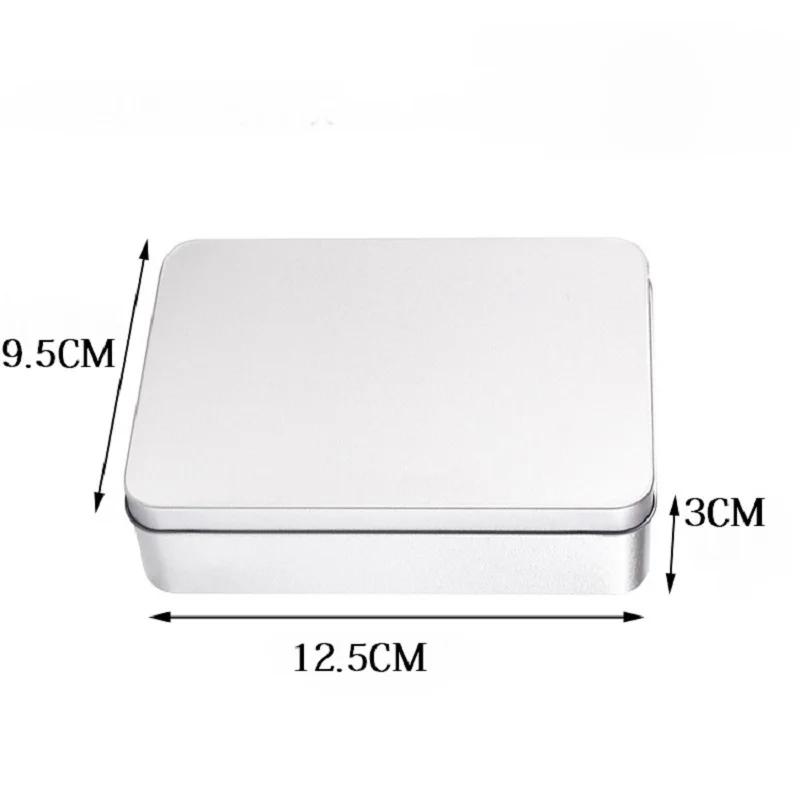 

Sliver Rectangle Empty Iron Box Makeup Brush Storage Tin Box Hand Account Sticker Cases Sundries Container Cosmetic Organizer